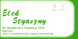 elek styaszny business card